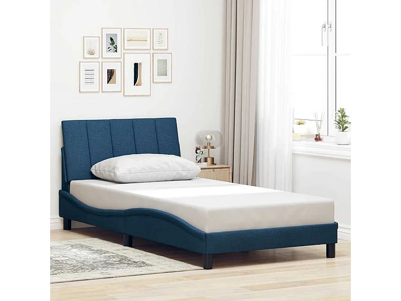 Bedframe zonder matras "Hanko" 100x200 cm stof blauw