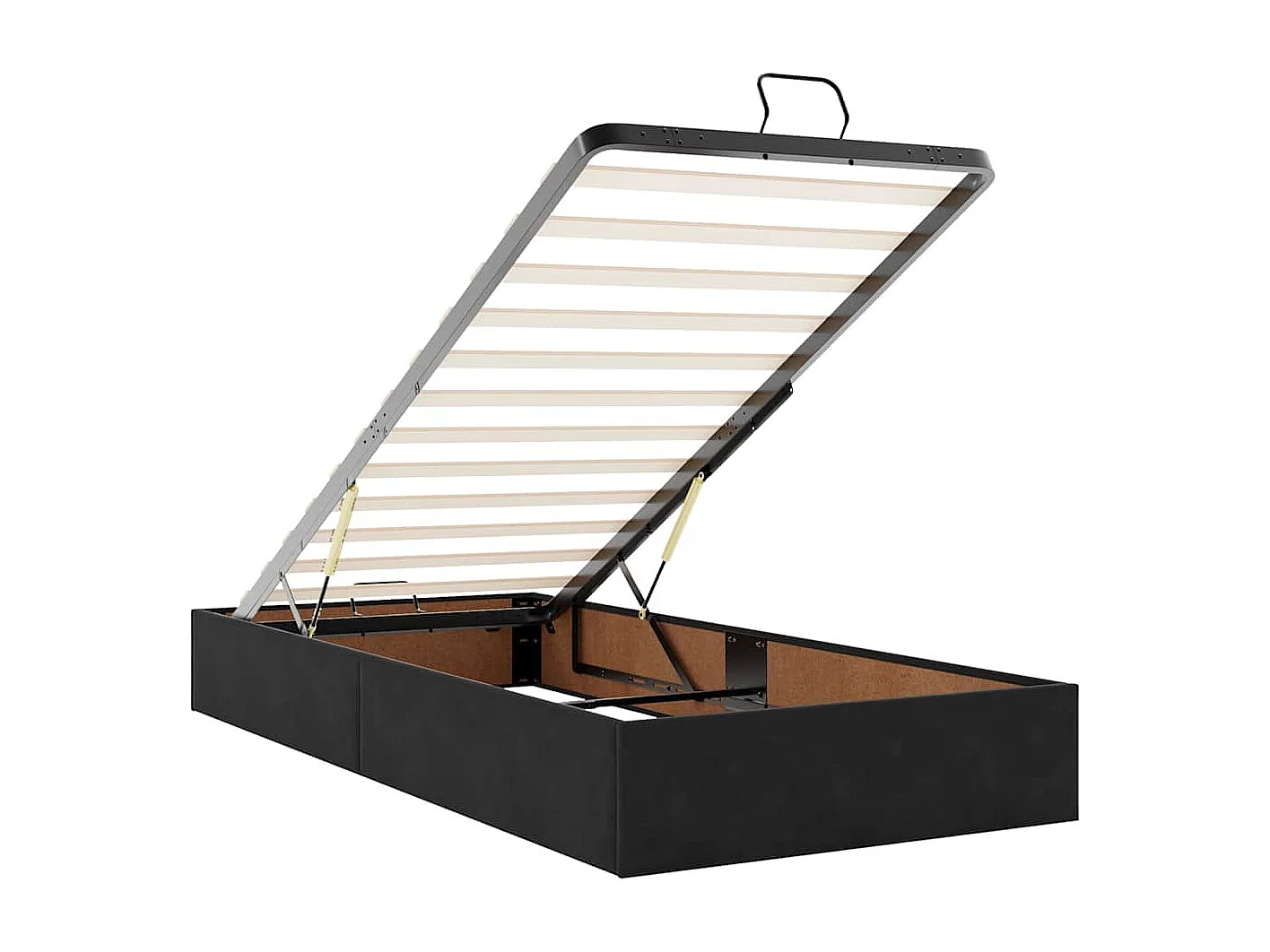 Cadre de lit ottoman avec matelas noir 90x190 cm velours