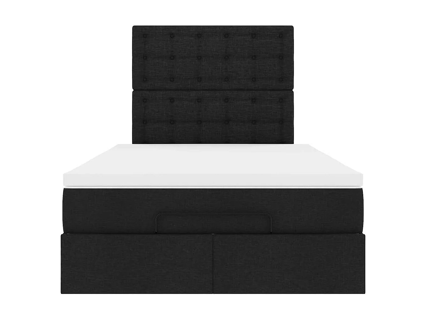 Cadre de lit ottoman avec matelas noir 120x190 cm tissu