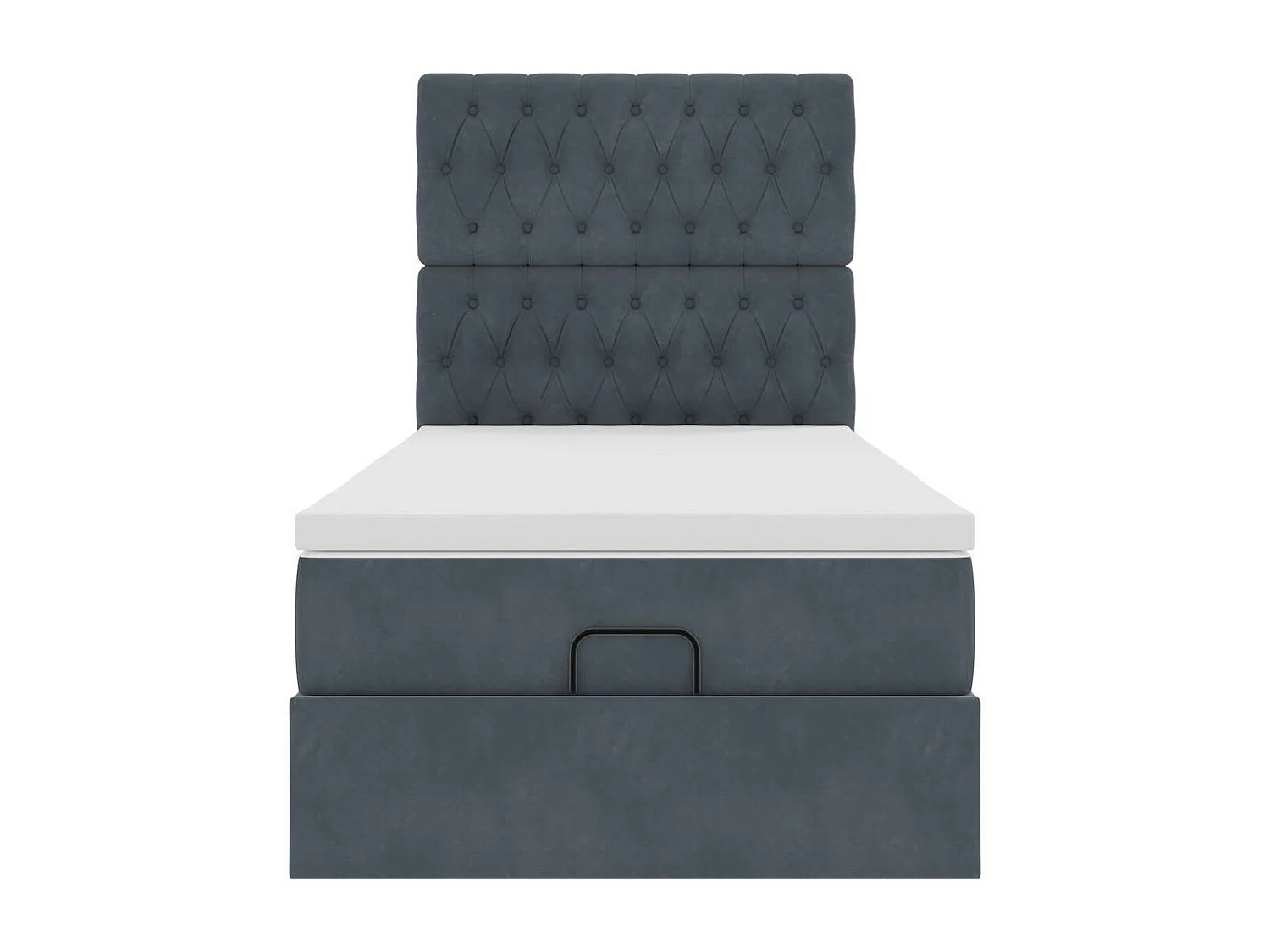 Ottoman bed met matrassen en LED's 90x200cm fluweel donkergrijs