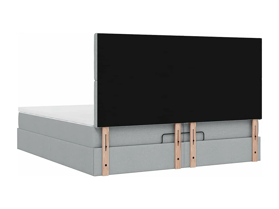 Estructura de cama otomana colchones tela gris claro 200x200cm