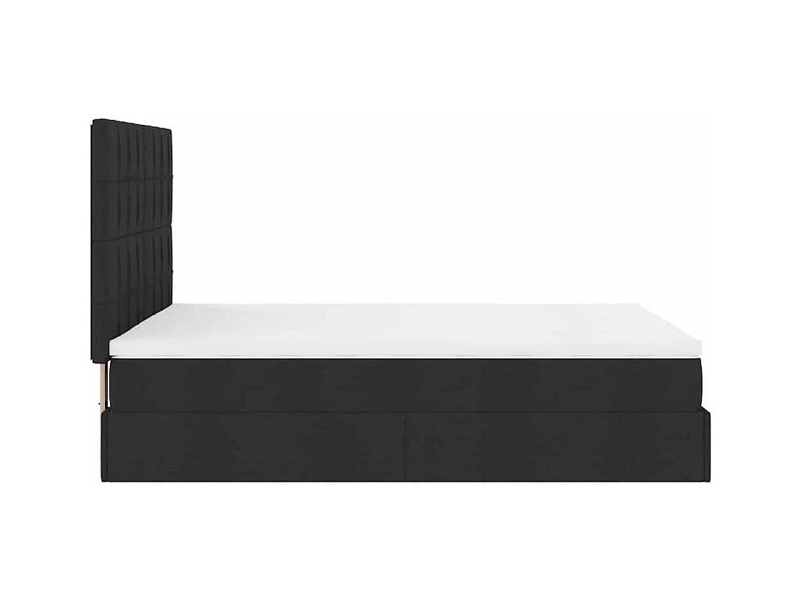 Estrutura de cama otomana com colchão 140x200 cm tecido preto