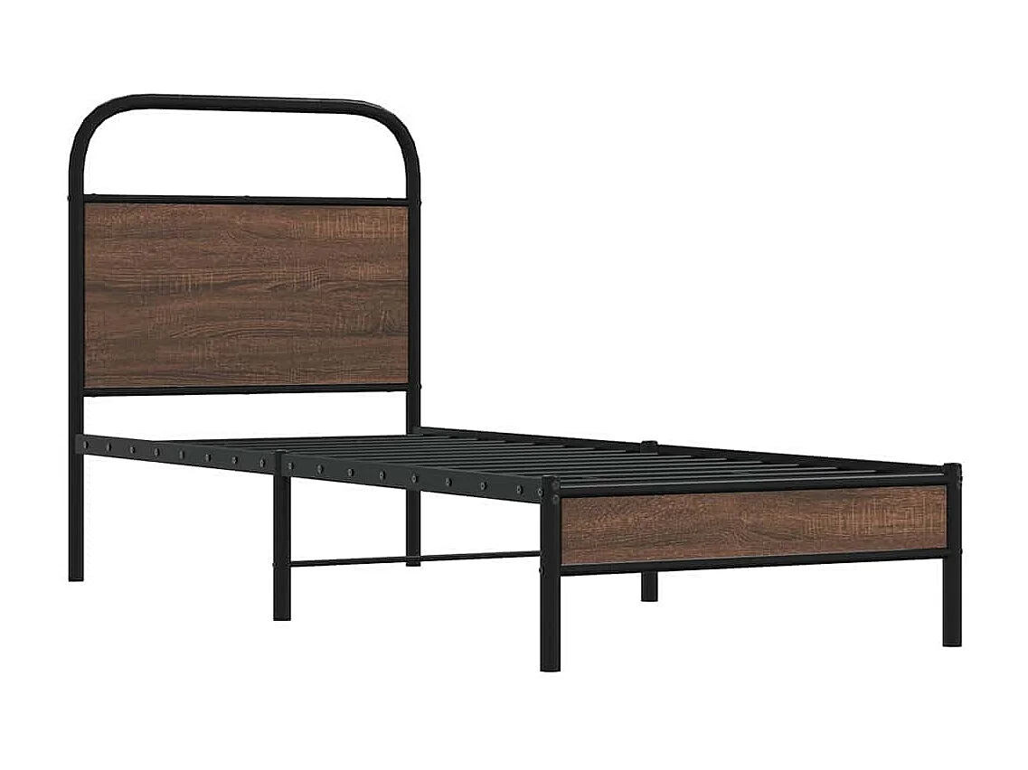Estructura de cama sin colchón 80x200 cm madera marrón roble