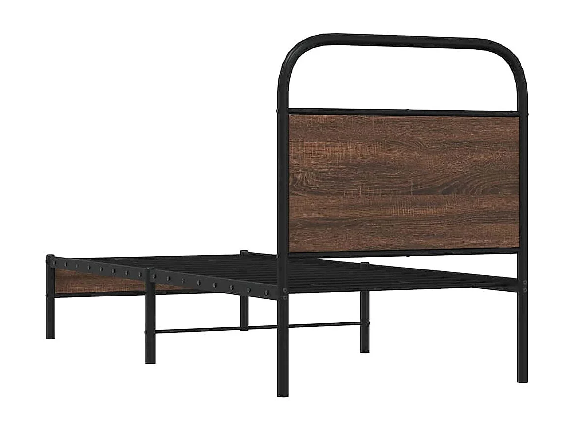 Estructura de cama sin colchón 80x200 cm madera marrón roble