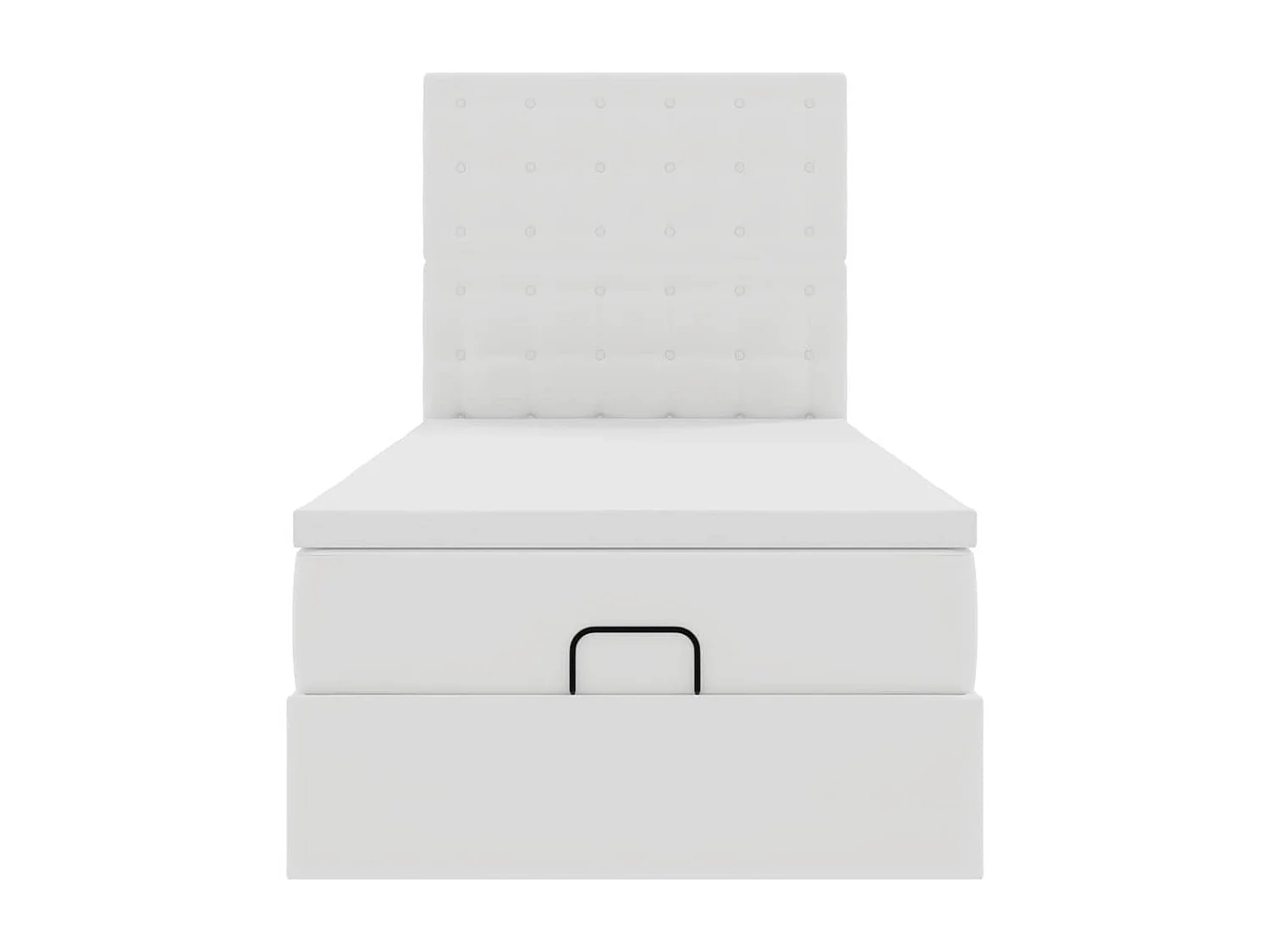 Cadre de lit ottoman avec matelas blanc 80x200 cm similicuir