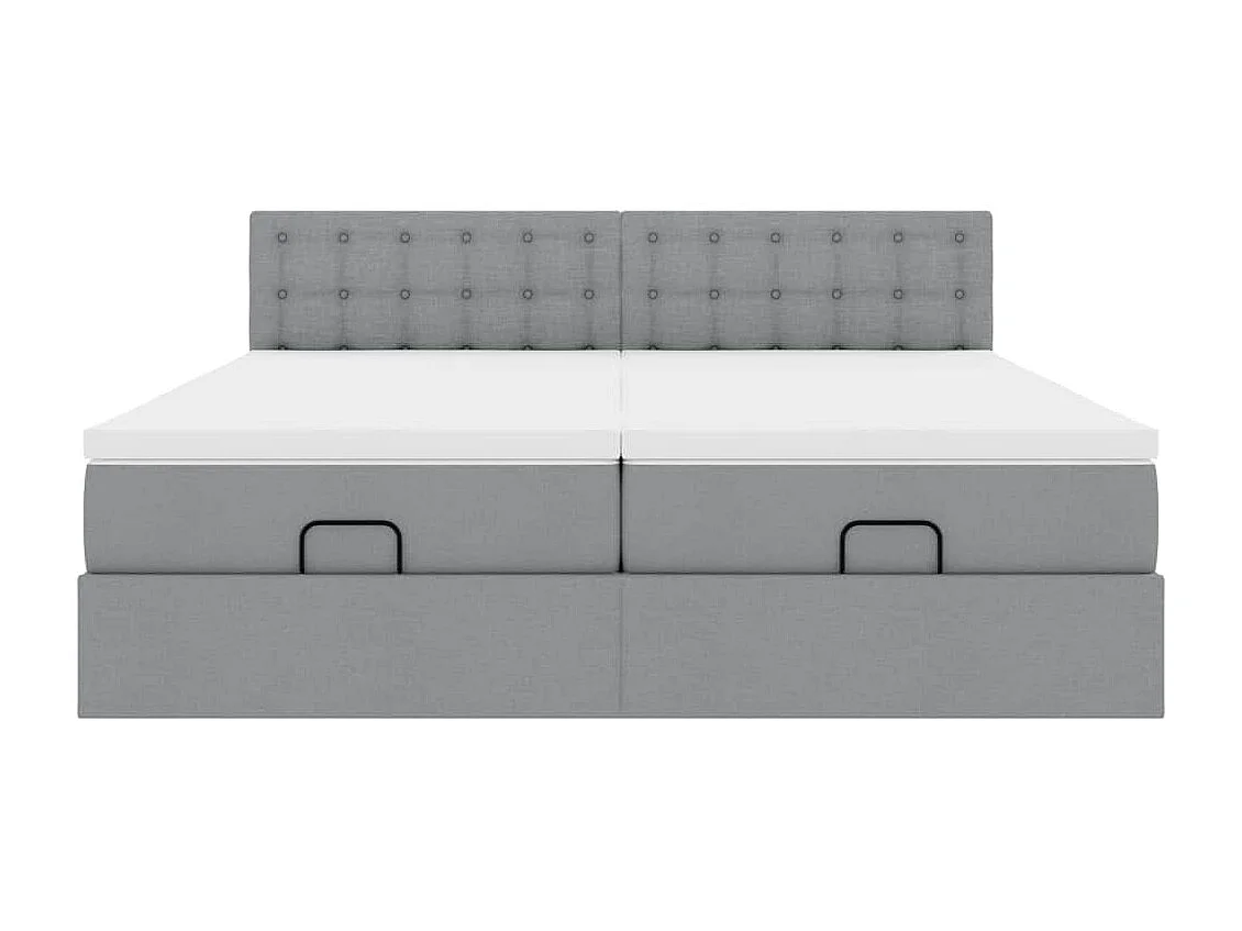 Ottoman bed met matrassen 180x200cm stof lichtgrijs
