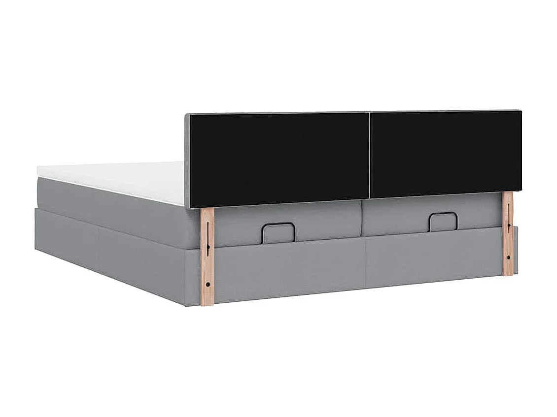 Ottoman bed met matrassen 180x200cm stof lichtgrijs