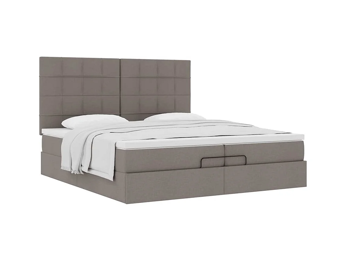 Ottoman bed met matrassen 200x200cm stof taupe