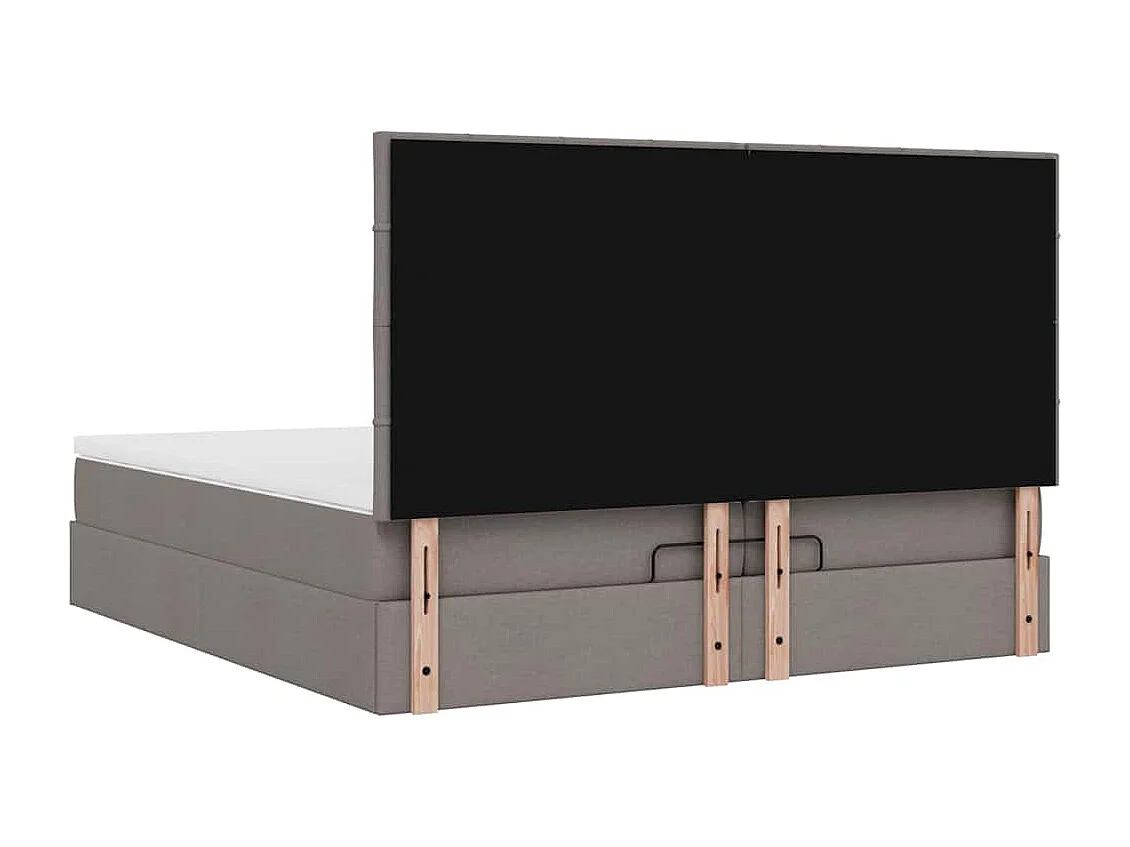 Cadre de lit ottoman avec matelas taupe 200x200cm tissu