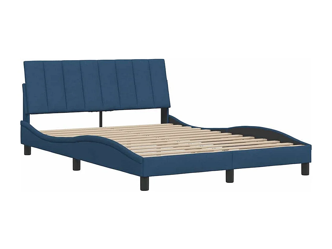 Bedframe zonder matras "Hanko" stof blauw 140x190 cm