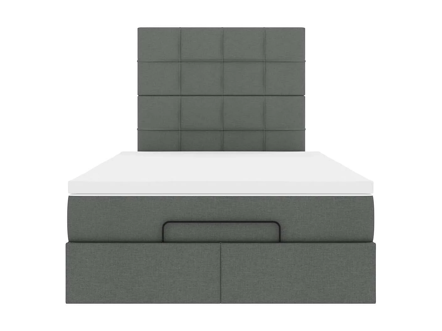 Cadre de lit ottoman avec matelas gris foncé 120x190 cm tissu