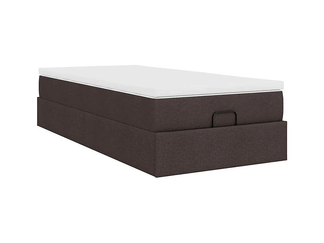 Ottoman bed met matras 100x200cm stof donkerbruin