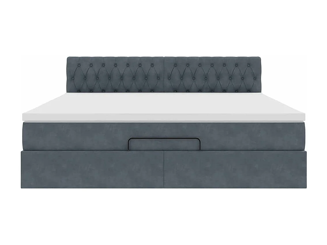 Estructura de cama otomana con colchón gris oscuro 180x200cm