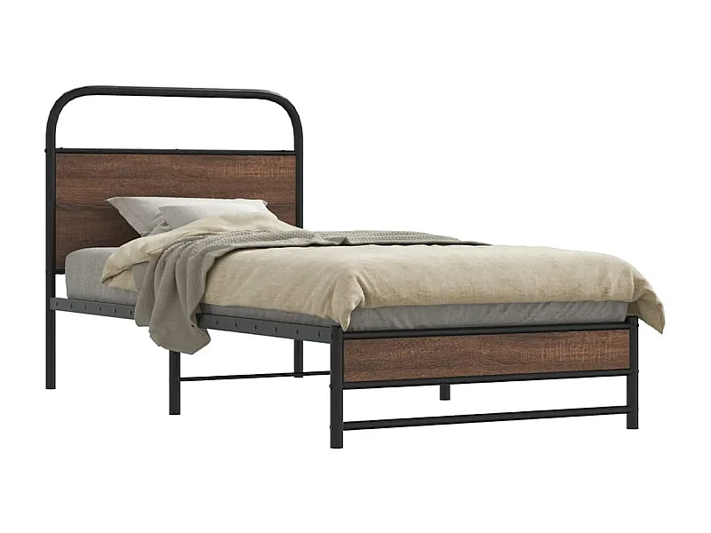 Cadre de lit sans matelas 100x190 cm chêne marron