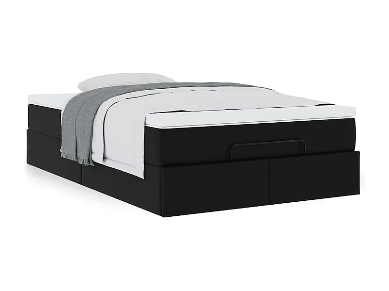Cadre de lit ottoman avec matelas noir 120x190 cm similicuir