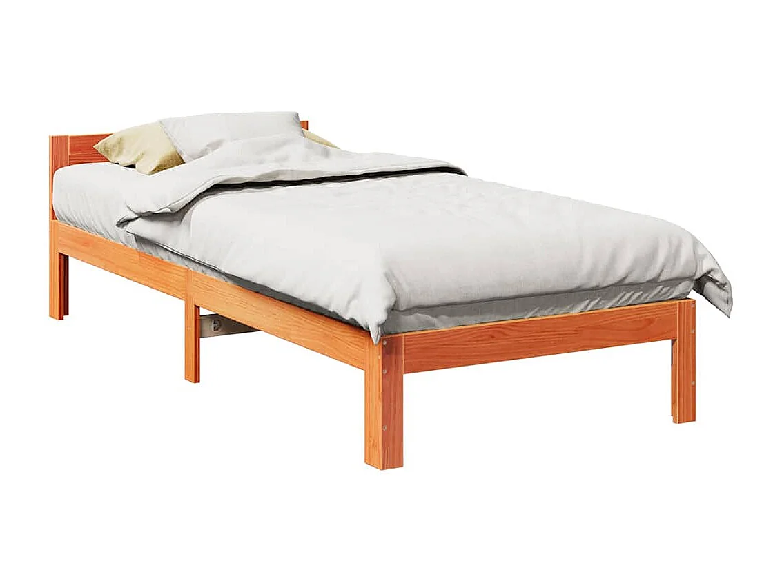 Cadre de lit sans matelas cire marron 80x200 cm bois pin massif
