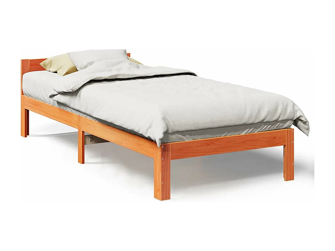 Cadre de lit sans matelas cire marron 80x200 cm bois pin massif