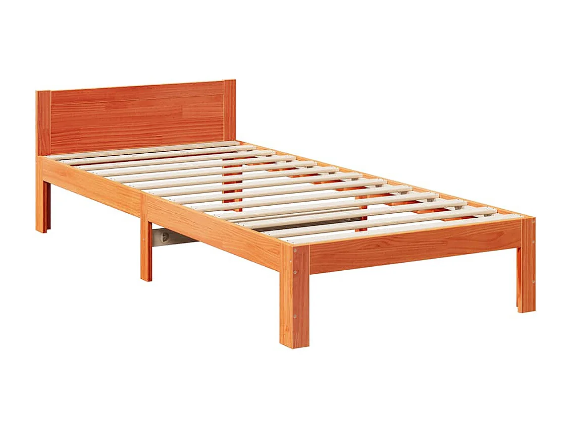 Cadre de lit sans matelas cire marron 80x200 cm bois pin massif