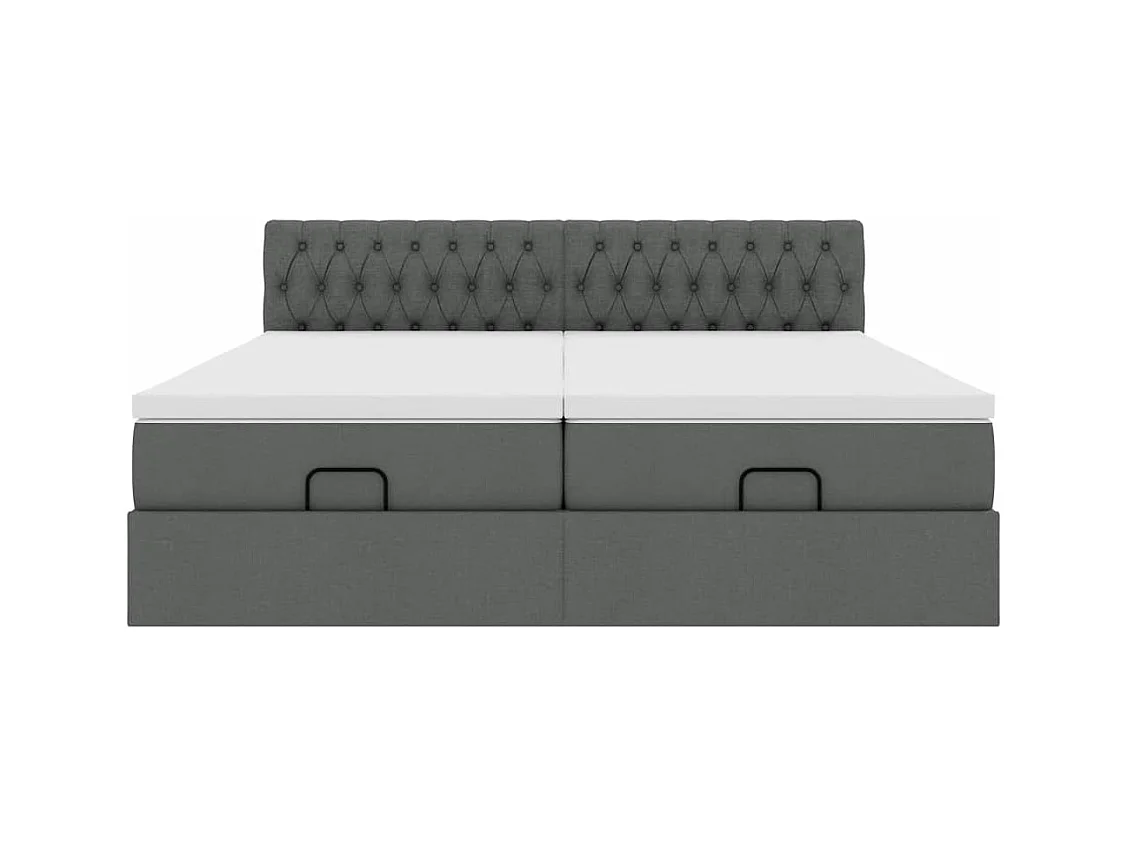 Estructura cama otomana colchones tela gris oscuro 200x200cm