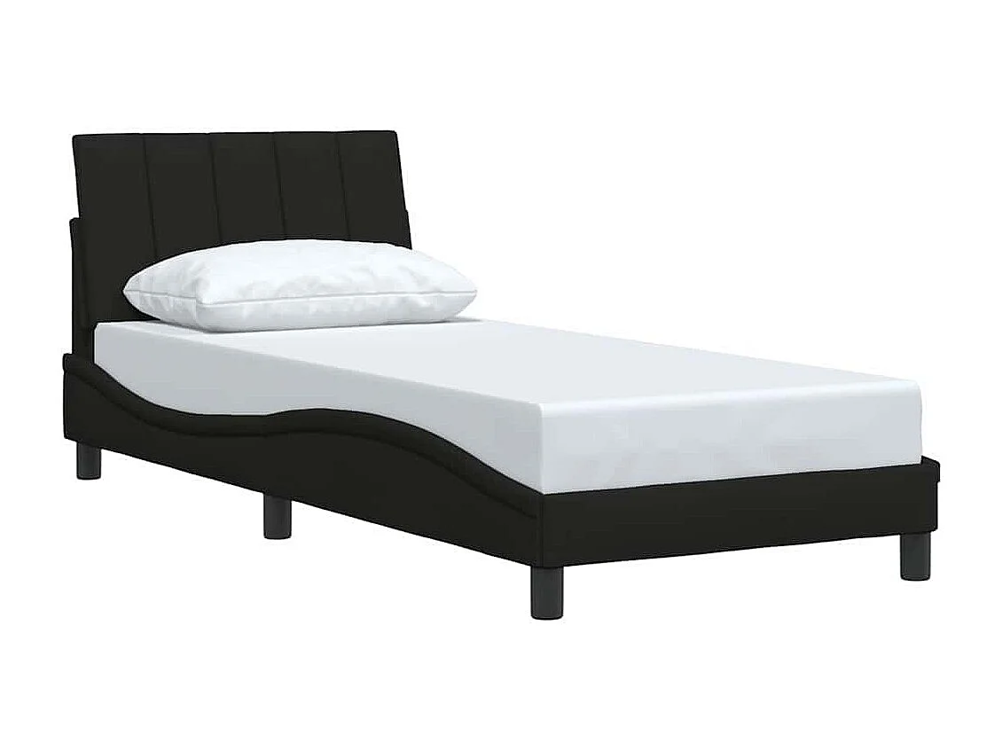 Cadre de lit sans matelas noir 80x200 cm tissu