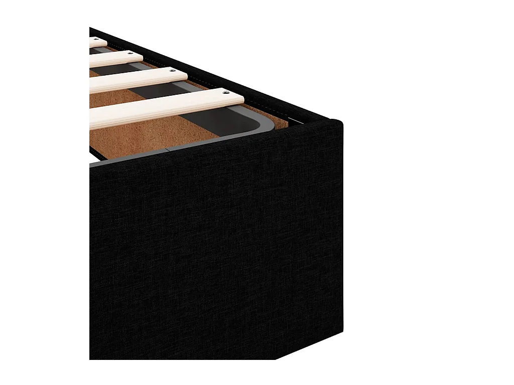 Cadre de lit ottoman avec matelas noir 200x200cm tissu
