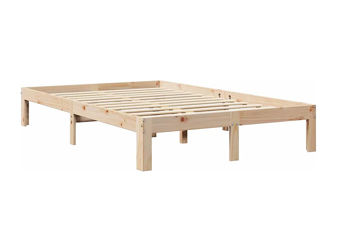 Cama con estantería sin colchón madera maciza de pino 135x190cm