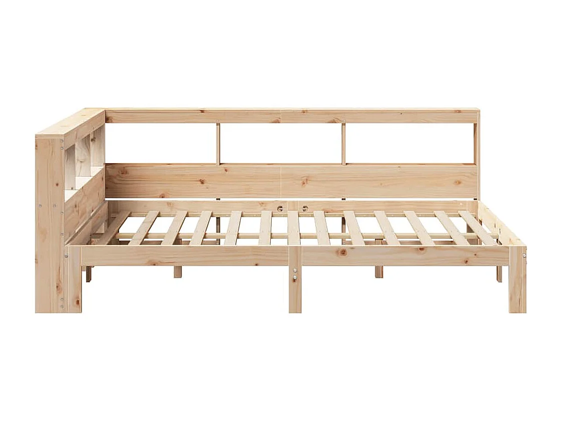 Cama con estantería sin colchón madera maciza de pino 135x190cm
