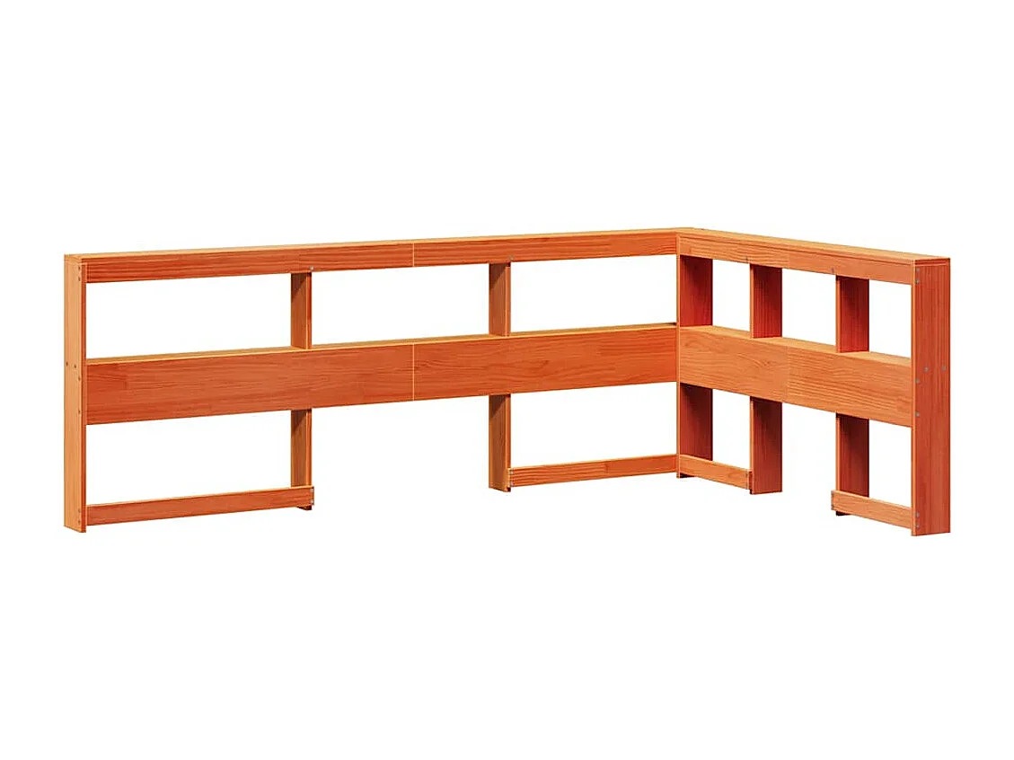 Lit bibliothèque sans matelas cire marron 120x190cm pin massif