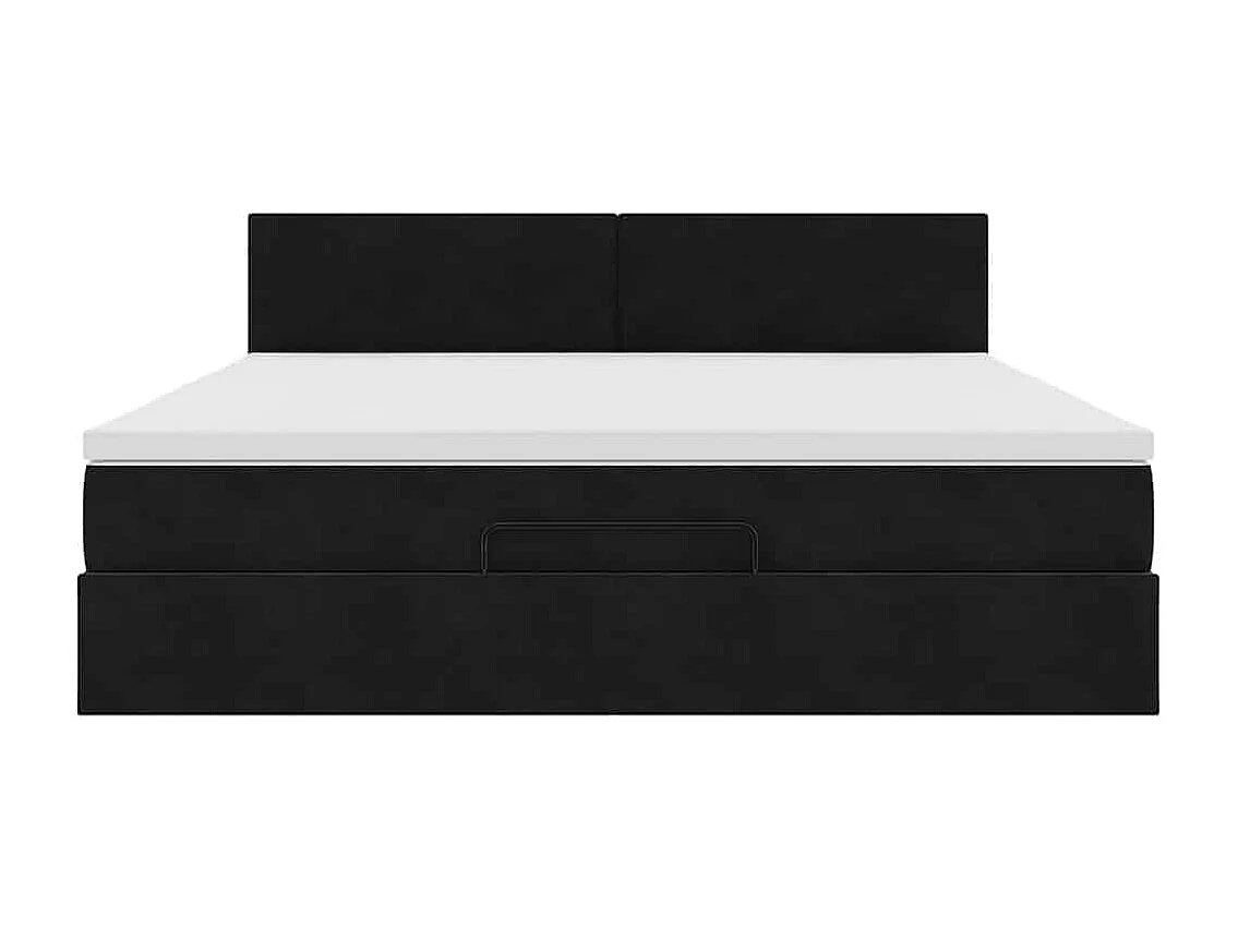 Ottoman bed met matras en LED's 180x200cm fluweel zwart