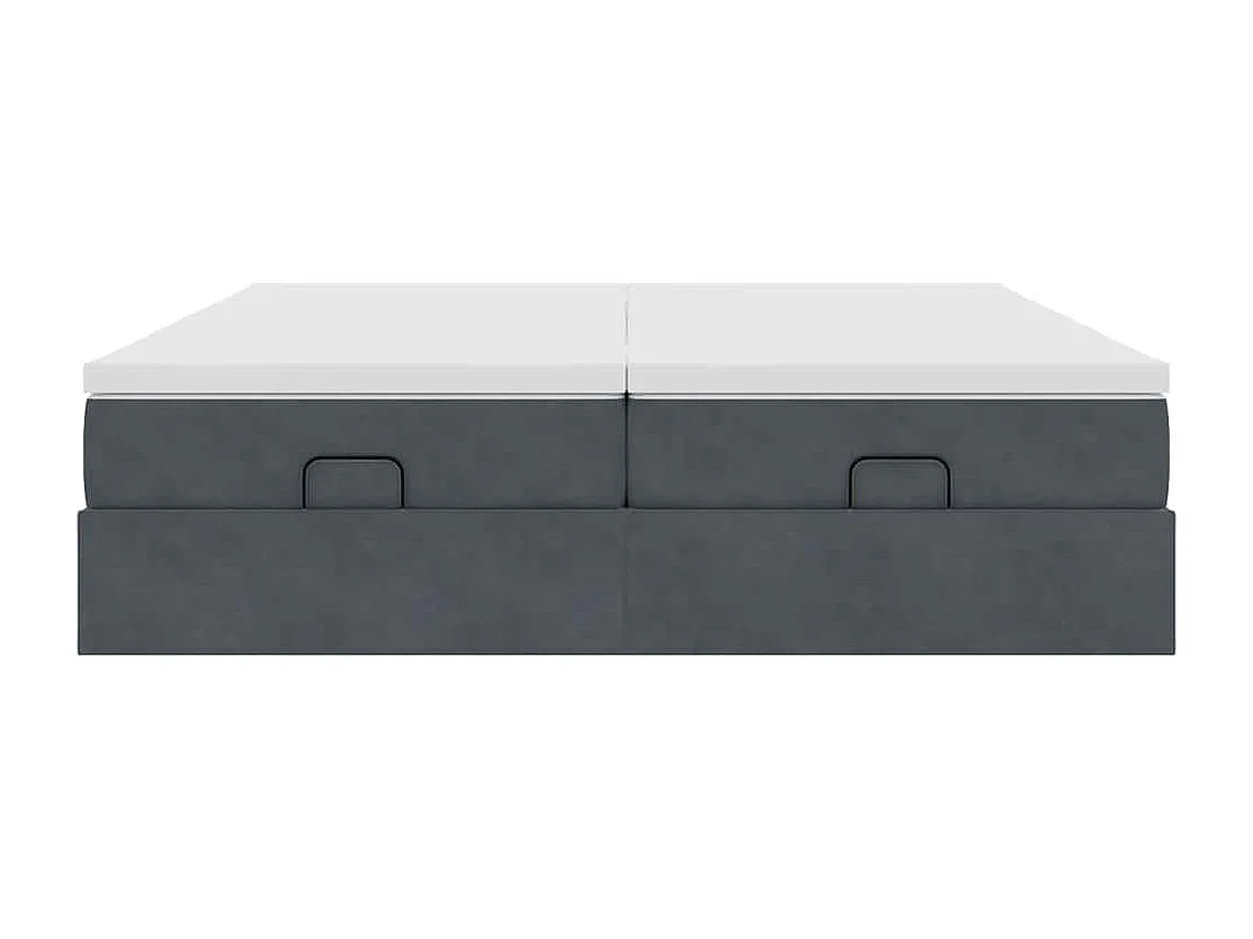 Ottoman bed met matrassen 180x200cm fluweel donkergrijs