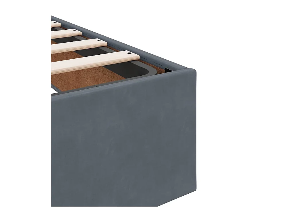 Cadre de lit ottoman avec matelas gris foncé 180x200cm velours