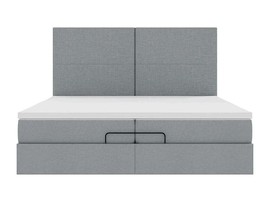 Estructura de cama otomana colchones tela gris claro 200x200cm
