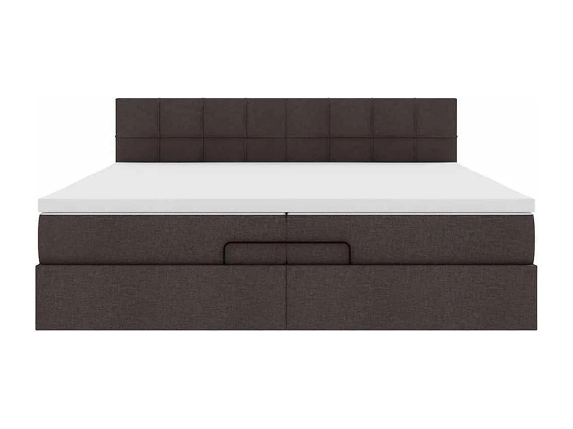 Estructura de cama otomana con colchón marrón oscuro 200x200 cm