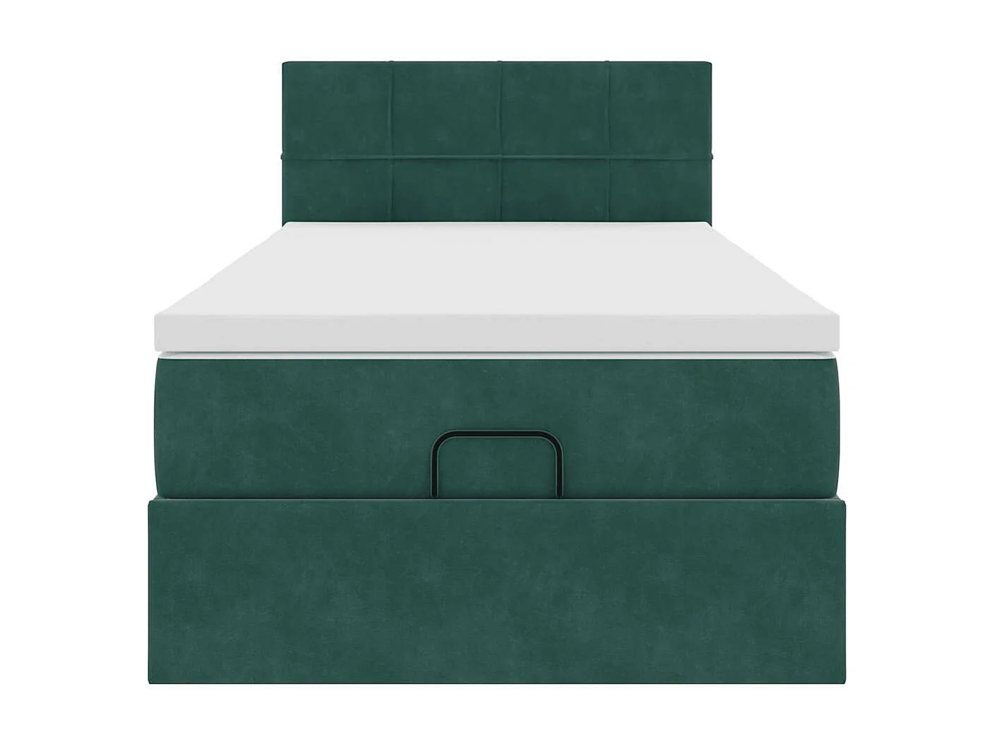 Cadre de lit ottoman avec matelas vert foncé 100x200 cm velours