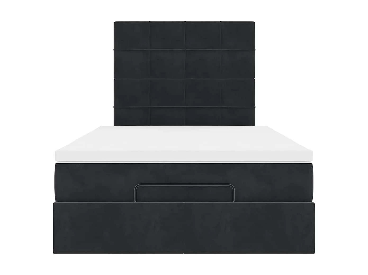 Cadre de lit ottoman avec matelas noir 120x200 cm velours