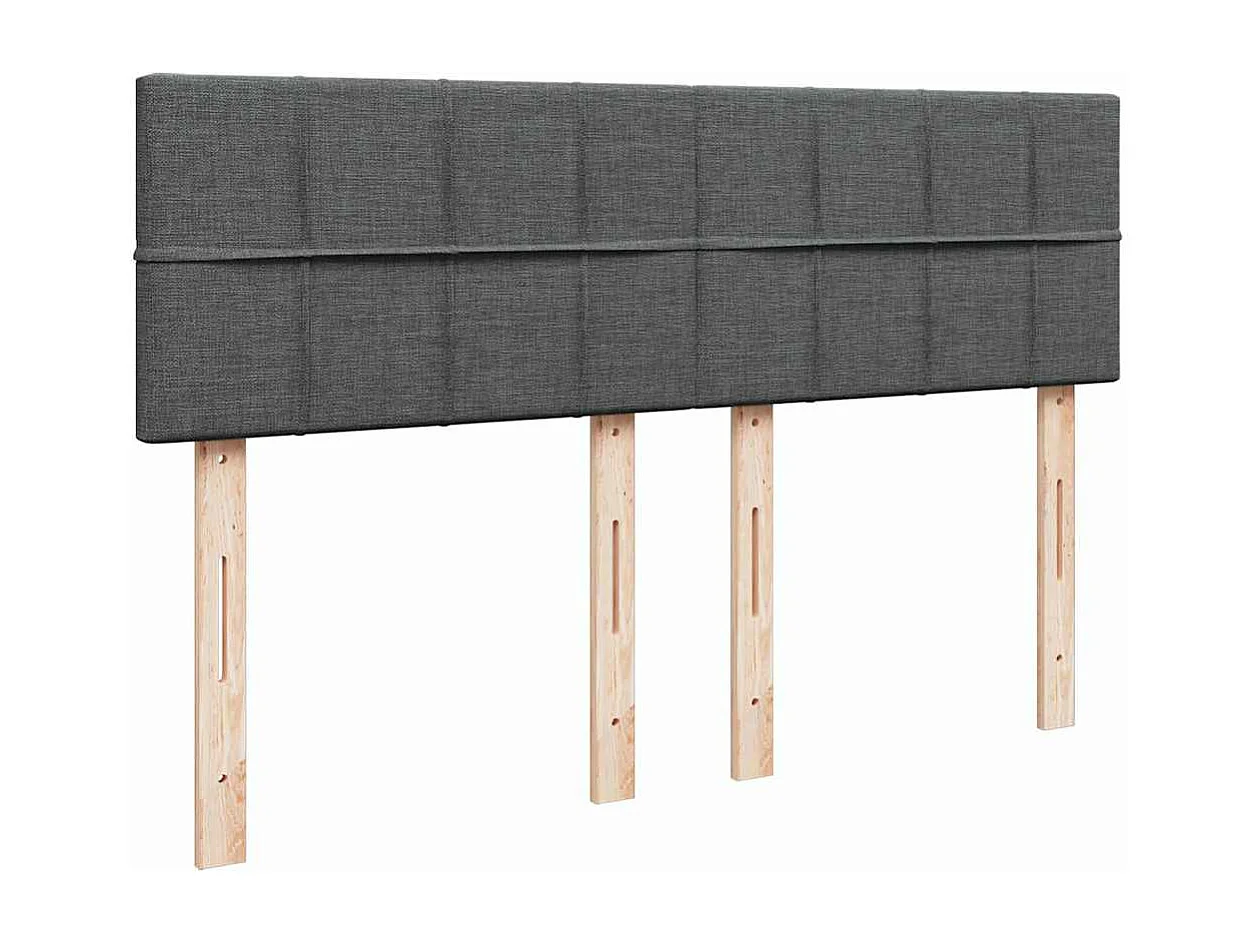 Lit ottoman avec matelas gris foncé 140x200 cm tissu