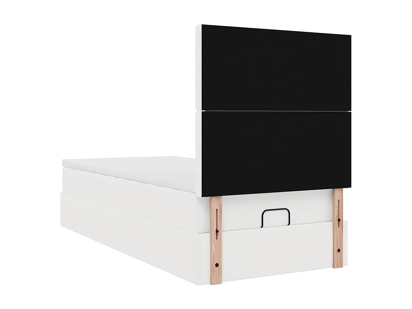Estructura cama otomana colchón cuero sintético blanco 80x200cm