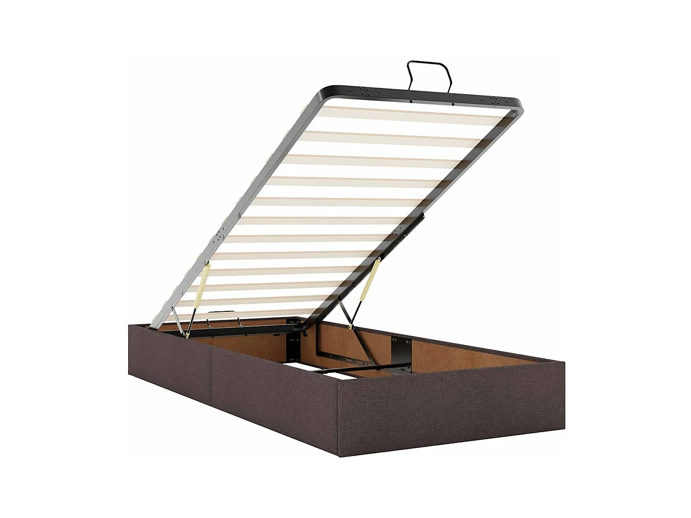Cadre de lit ottoman avec matelas marron foncé 200x200 cm tissu