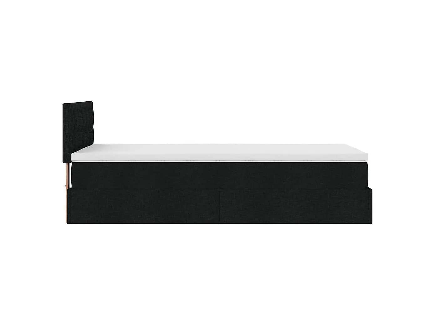 Lit ottoman avec matelas noir 90x200 cm tissu