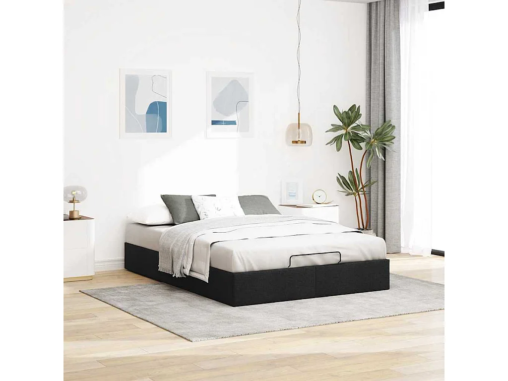 Bedframe zonder matras 140x190 cm stof zwart