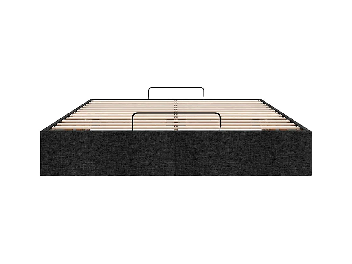 Cadre de lit ottoman sans matelas noir 140x190 cm tissu