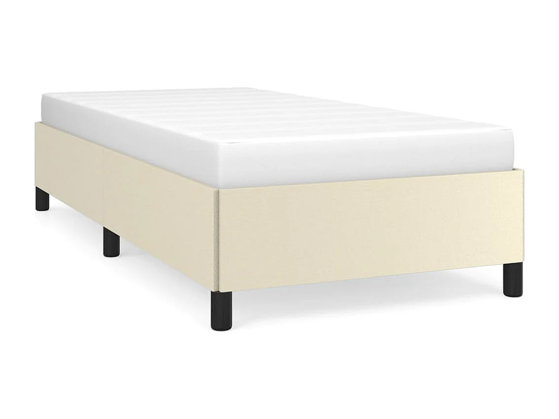 Estructura de cama de cuero sintético color crema 90x200 cm