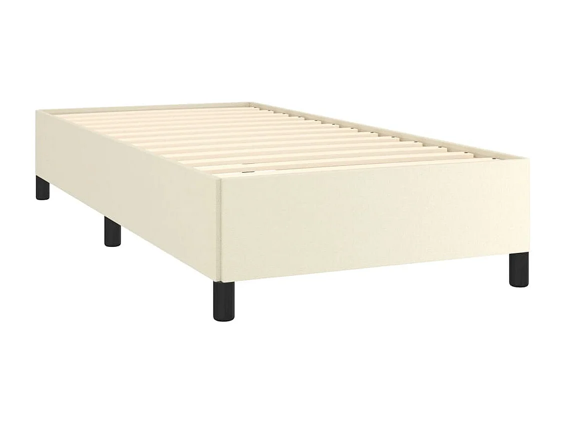 Estructura de cama de cuero sintético color crema 90x200 cm