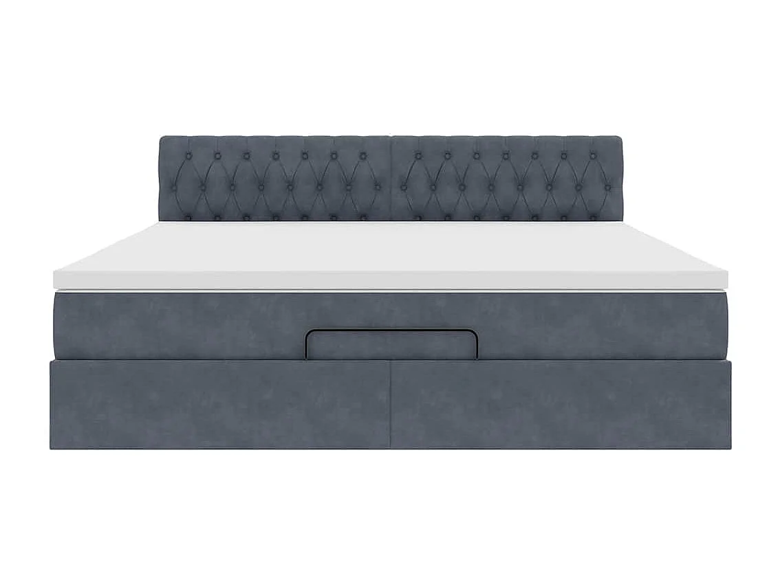 Estructura de cama otomana con colchón gris oscuro 180x200cm