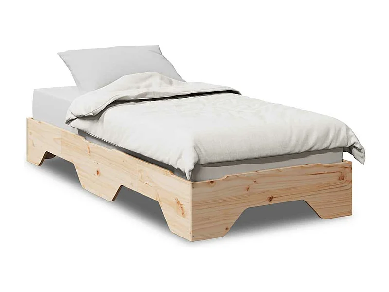 Estructura de cama sin colchón apilable 100x200cm madera maciza