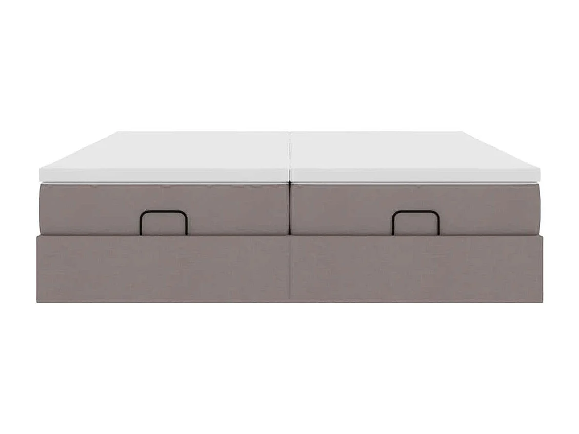 Ottoman bed met matrassen 200x200cm stof taupe
