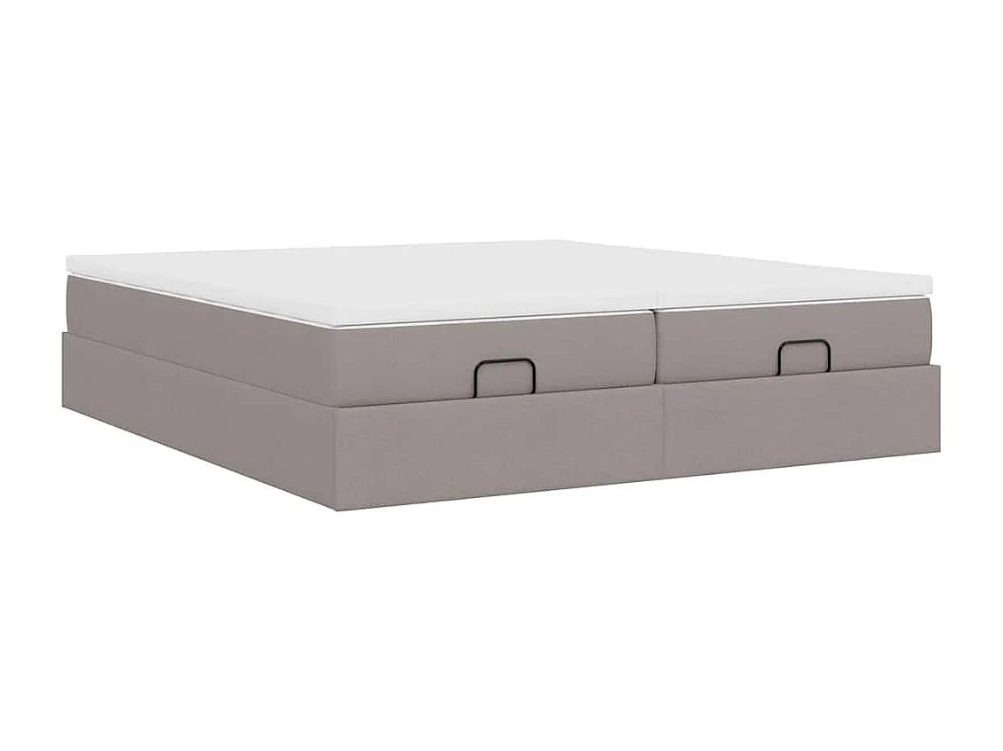 Ottoman bed met matrassen 200x200cm stof taupe
