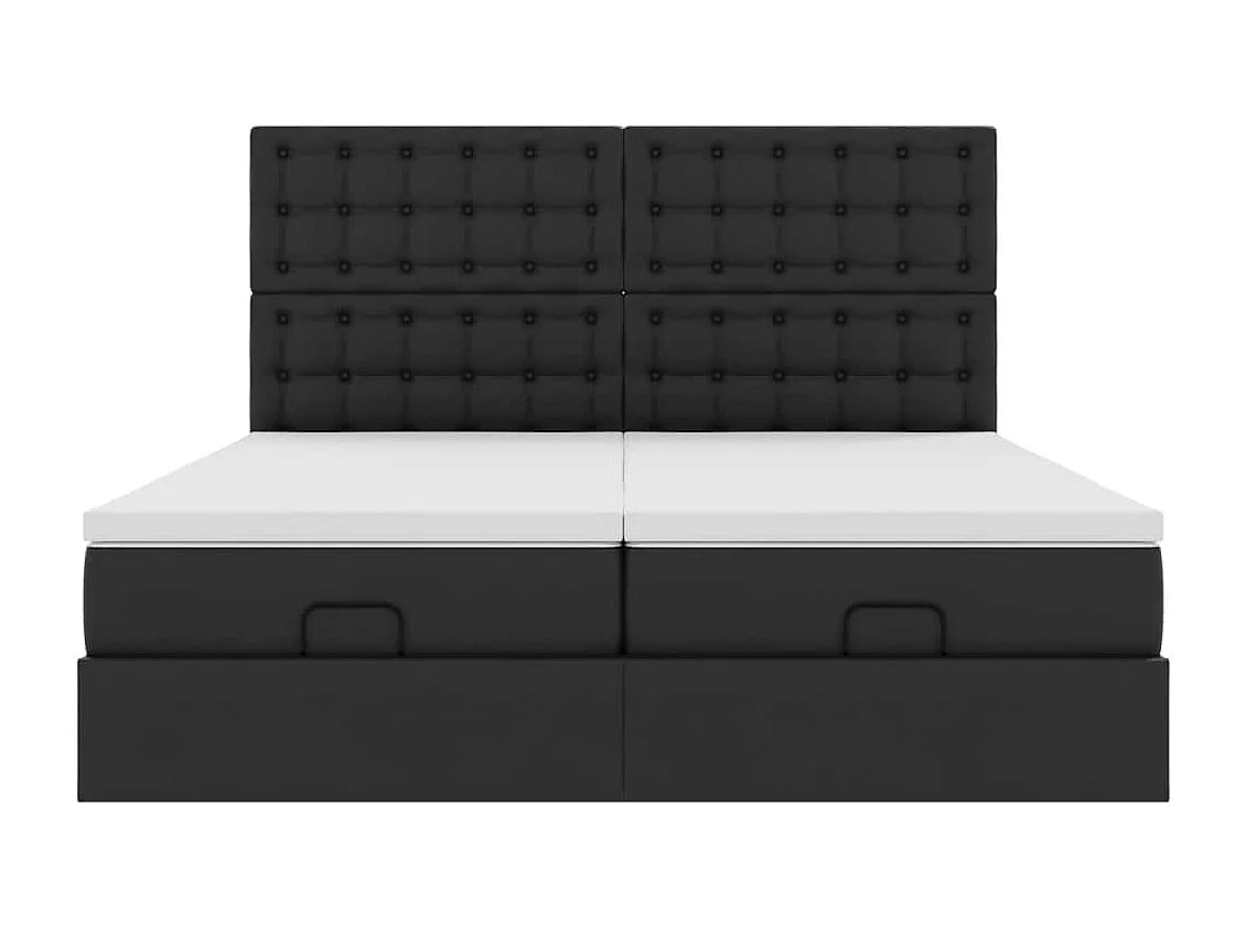 Ottoman bed met matrassen en LED's 200x200cm kunstleer zwart