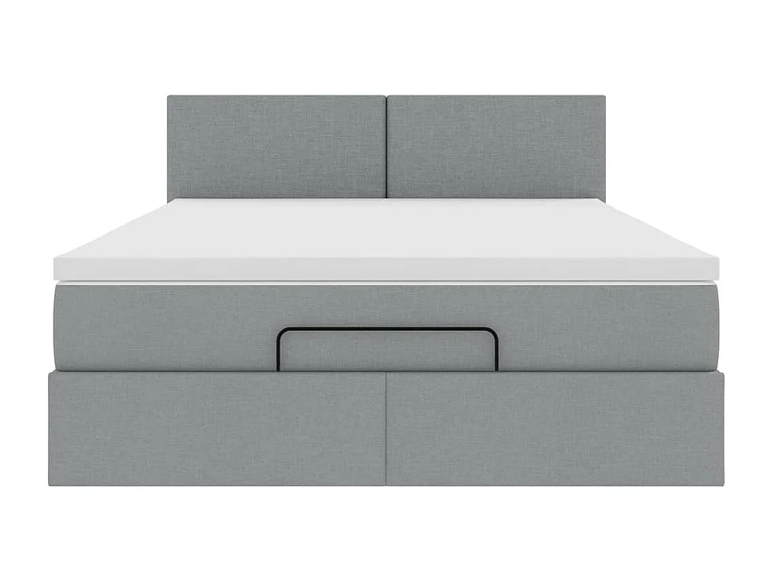 Ottoman bed met matras 140x200cm stof lichtgrijs