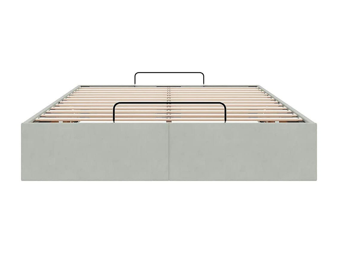 Cadre de lit ottoman sans matelas gris clair 120x190 cm velours
